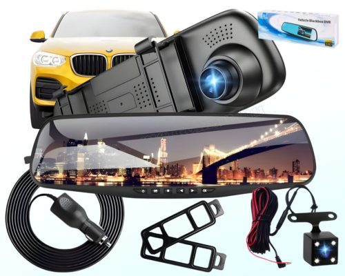 Autós kétkamerás DVR menetrögzítő és tolató kamera, MM011 FHD