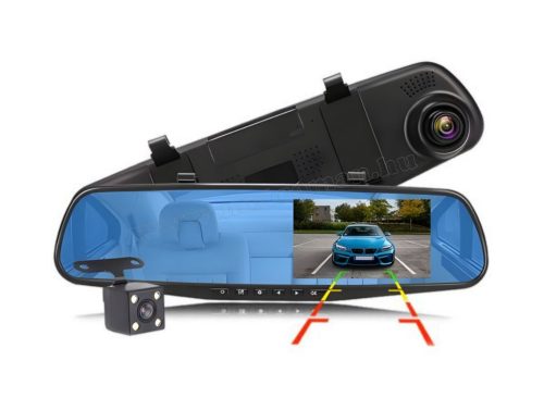 Autós kétkamerás DVR menetrögzítő és tolató kamera, MM011 FHD