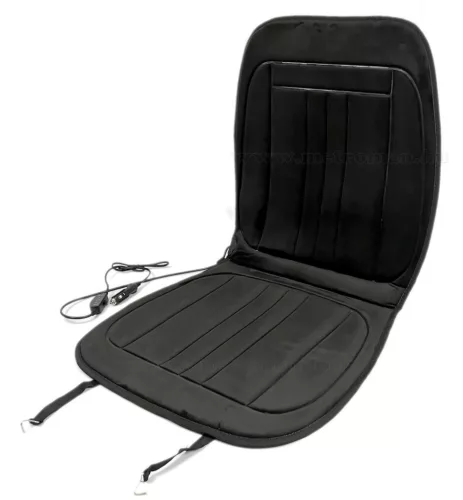 Autós ülésfűtés fűthető ülésborító fekete plüss MM045