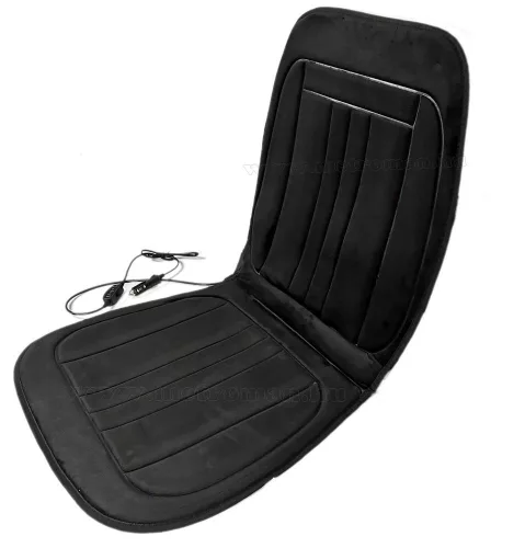 Autós ülésfűtés fűthető ülésborító fekete plüss MM045