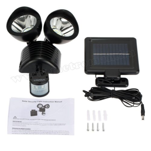 Napelemes, mozgásérzékelős LED reflektor M0695