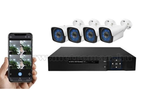 4 kamerás AHD DVR biztonsági megfigyelő kamera rendszer MM1219-FHD