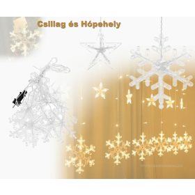   Karácsonyi LED fényfüzér csillag és hópehely M1326LEDMM
