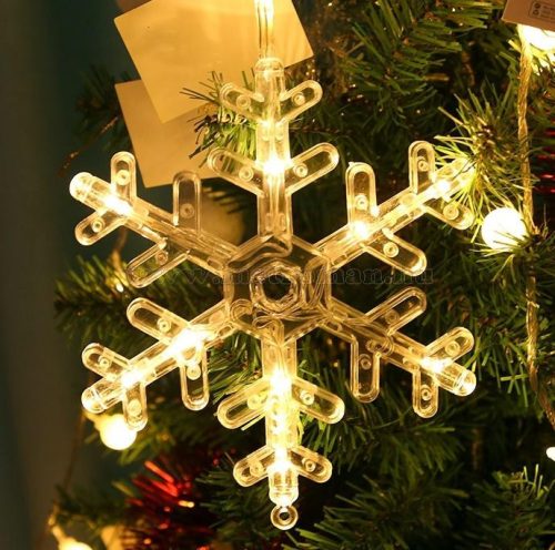 Karácsonyi LED fényfüzér csillag és hópehely M1326LED