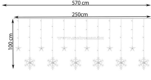 Karácsonyi LED fényfüzér csillag és hópehely M1327LED