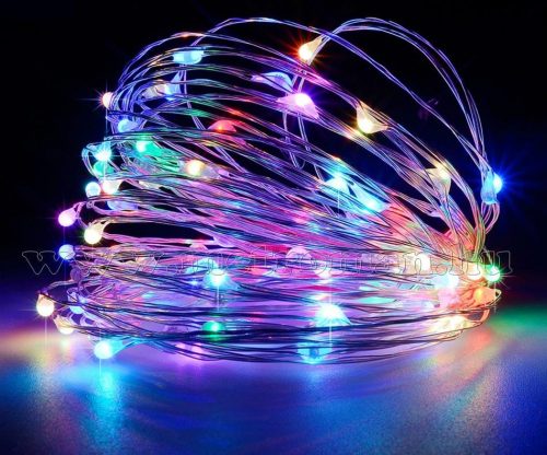 Napelemes kültéri fényfüzér, Kerti LED fényfüzér micro LED-es MM1393LED Színes
