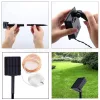 Napelemes kültéri fényfüzér, Kerti LED fényfüzér micro LED-es MM1395LED Hideg Fehér
