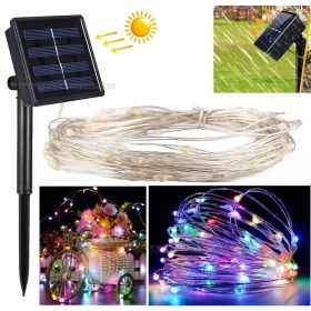   Napelemes kültéri fényfüzér, Kerti LED fényfüzér micro LED-es MM1396LED Színes