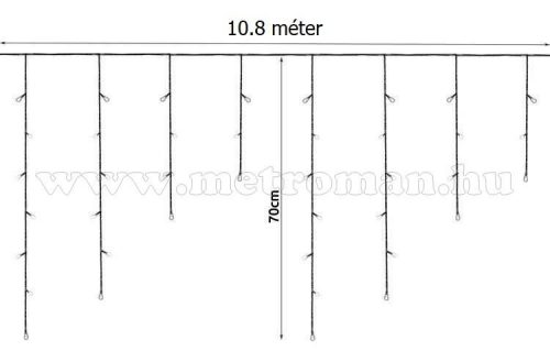 Karácsonyi LED kültéri jégcsap fényfüzér 300 LED 10.8 méter M1518LED