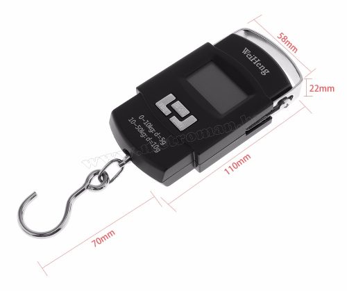 Digitális kézi mérleg, poggyászmérleg M199B