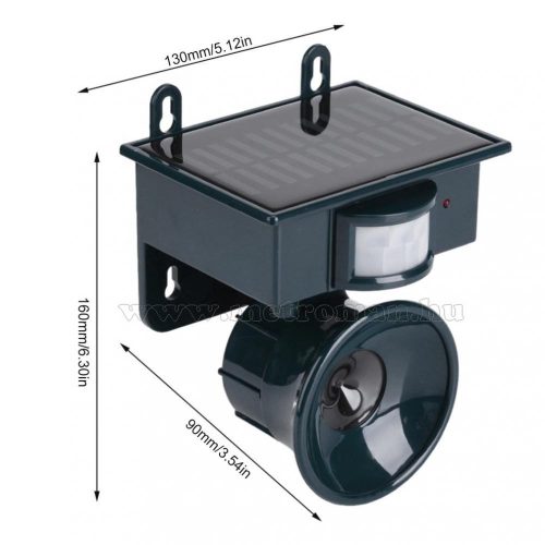 Napelemes Ultrahangos nagyteljesítményű multifunkciós kisállatriasztó MM2002-Solar