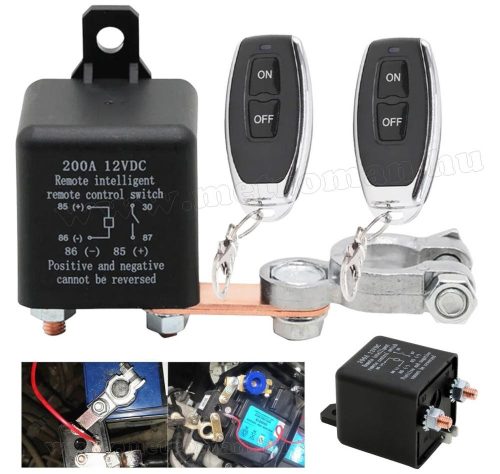 Távirányítós DC áramtalanító Relé, nagyteljesítményű kapcsoló modul 12V 200A MM2225DC