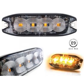   Nagy fényerejű E-jeles autós LED stroboszkóp villogó, megkülönböztető jelzés MM2298LED-PRO-E9 Narancs Sárga