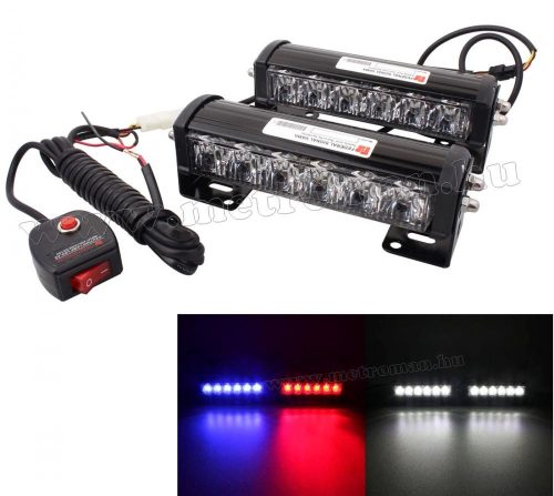 Autós kapcsolható színű Kék-Piros vagy Fehér LED villogó, megkülönböztető jelzés M2881