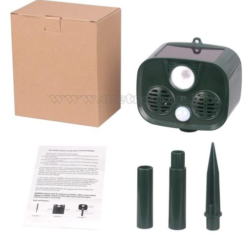 Ultrahangos napelemes Kutya Macska Nyest riasztó MM3829-Solar