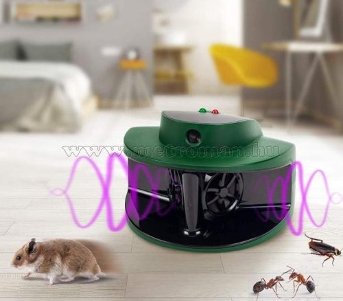 Elektromos ultrahangos és nyomás hullám nyest, patkány, egér riasztó MM4188