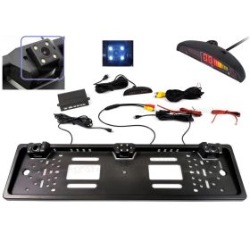   Autós univerzális rendszámtábla tolatókamera tolatóradarral, Mlogic MM4822LED