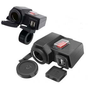  Motorkerékpár szivargyújtó aljzat, vízmentes, 12 V, 2XUSB-vel MM499BUSB