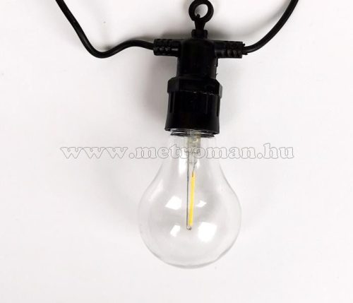 Retro Vintage gömb körte izzós kültéri kerti LED fényfüzér, 20 LED 10 méter MM5614LED