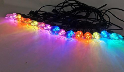 Retro Vintage gömb körte izzós kültéri kerti színes RGB és Hideg/Meleg fehér LED fényfüzér MM5736RGBLED