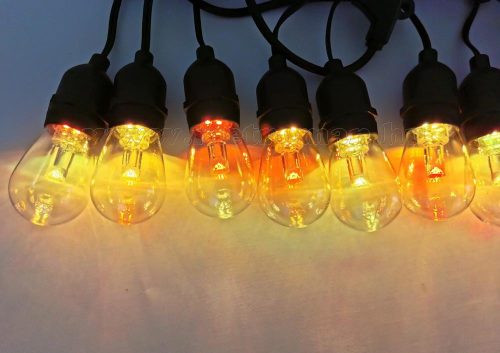 Retro Vintage gömb körte izzós kültéri kerti színes RGB és Hideg/Meleg fehér LED fényfüzér MM5736RGBLED