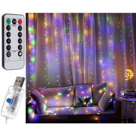   Karácsonyi LED fényfüggöny USB tápcsatlakozású 300 LED 3x3 méter MM7218USB Színes