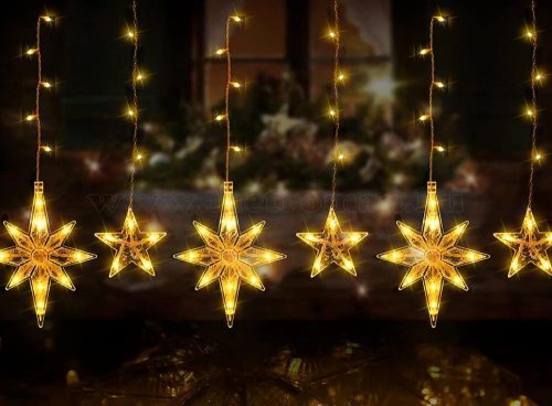 Karácsonyi LED Csillag fényfüzér USB tápcsatlakozású 138 LED MM7226USB Meleg Fehér