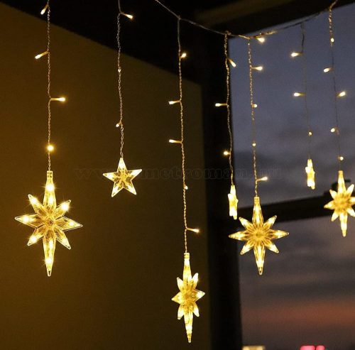 Karácsonyi LED Csillag fényfüzér USB tápcsatlakozású 138 LED MM7226USB Meleg Fehér