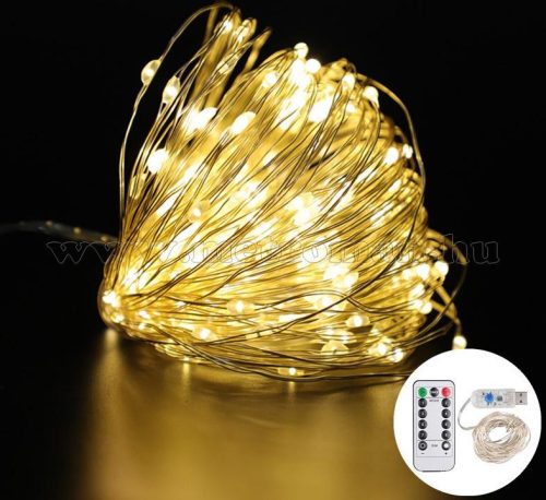Karácsonyi kültéri LED fényfüzér USB tápcsatlakozású 300 LED 30 méter MM7241USB Meleg Fehér