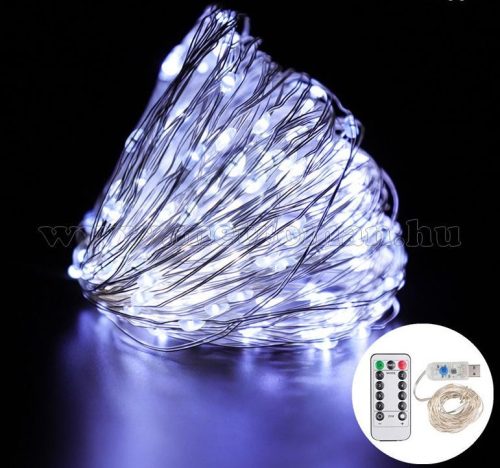 Karácsonyi kültéri LED fényfüzér USB tápcsatlakozású 300 LED 30 méter MM7242USB Hideg Fehér