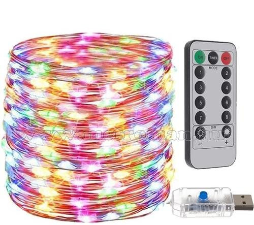 Karácsonyi kültéri LED fényfüzér USB tápcsatlakozású 300 LED 30 méter MM7243USB Színes