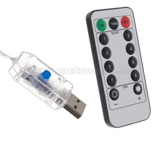 Karácsonyi kültéri LED fényfüzér USB tápcsatlakozású 300 LED 30 méter MM7243USB Színes