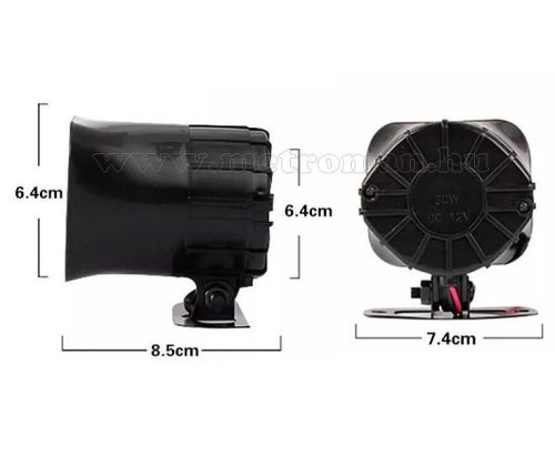 Elektronikus kürt 3 hangú sziréna MM7348 30 W