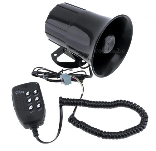 Autós elektronikus 6 hangú sziréna és hangos beszélő MM87285