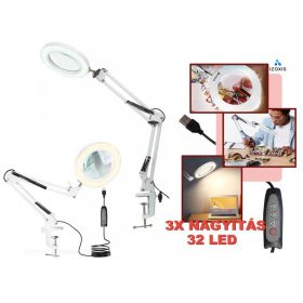   Nagyítós asztali lámpa LED világítással fehér MM894LED