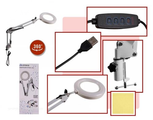 Nagyítós asztali lámpa LED világítással fehér MM894LED