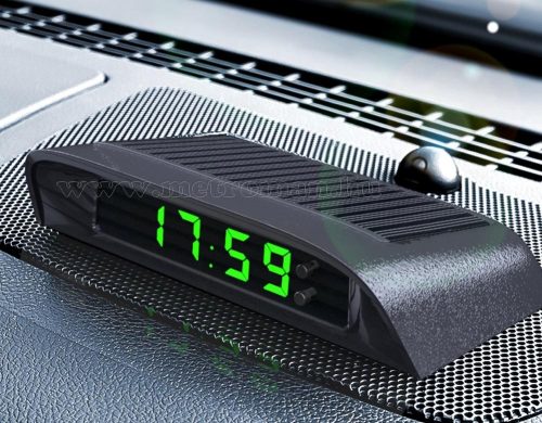 Autós napelemes digitális hőmérő és óra MM966201A-Solar