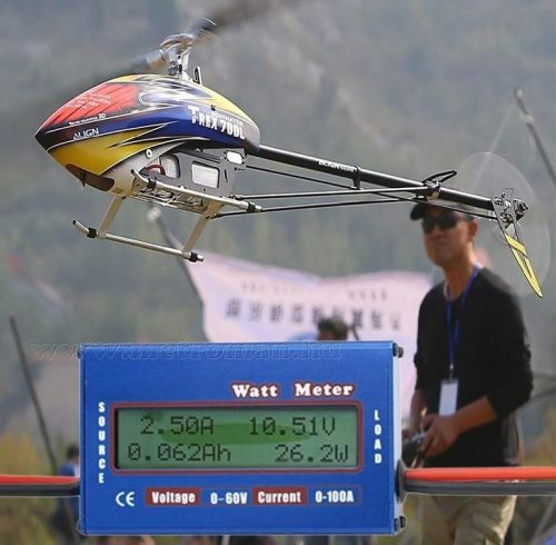 Áram teljesítmény és fogyasztás mérő műszer DC 8-60 Volt 50 Amper MM9694-50A