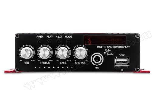 Autós USB/SD MP3 Bluetooth erősítő mikrofon bemenettel MA-130BT