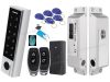 Vezeték nélküli Kódos Kártyás és Ujjlenyomat olvasós beléptető szett mágneszárral, távirányítóval MMA95W-RFID