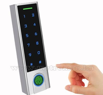 Vezeték nélküli Kódos Kártyás és Ujjlenyomat olvasós beléptető szett mágneszárral, távirányítóval MMA95W-RFID
