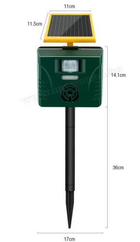Ultrahangos, napelemes Multi Frekvenciás kisállat riasztó Mlogic MB040 Solar Pro