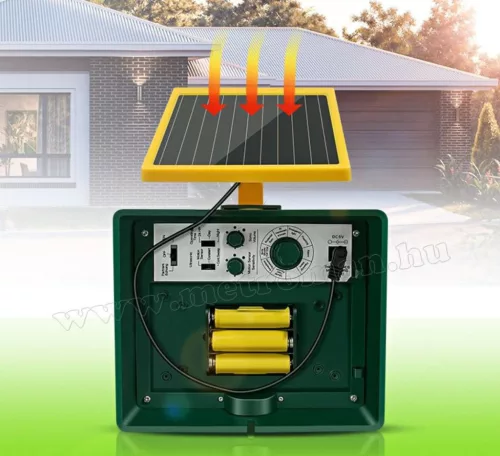 Ultrahangos, napelemes Multi Frekvenciás kisállat riasztó Mlogic MB040 Solar Pro