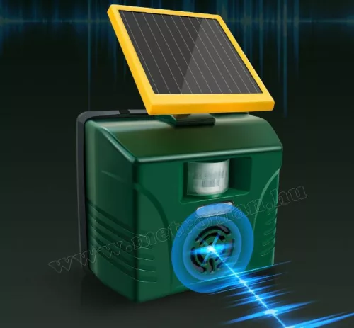 Ultrahangos, napelemes Multi Frekvenciás kisállat riasztó Mlogic MB040 Solar Pro