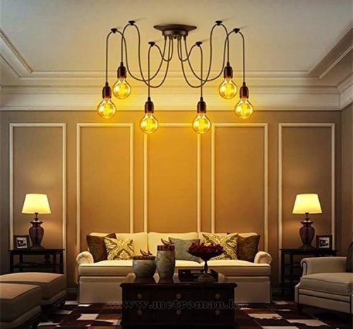 Mennyezeti függeszték pók lámpa 6xE27 MD74