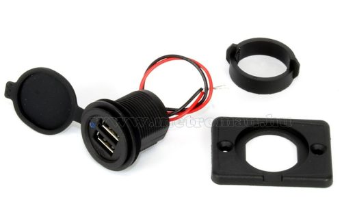 Beépíthető, vízálló nagyteljesítményű USB töltő aljzat MG522USB