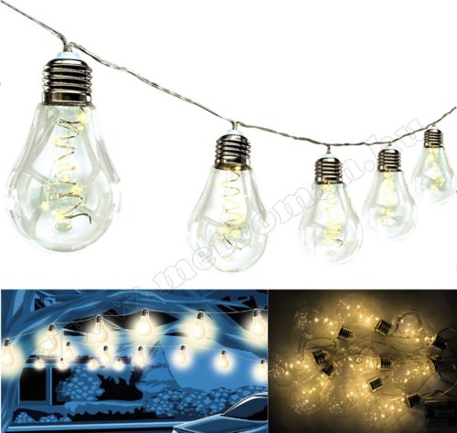 Körte izzó formájú, elemes LED fényfüzér ML 10 GLOBE