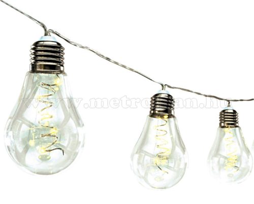 Körte izzó formájú, elemes LED fényfüzér ML 10 GLOBE