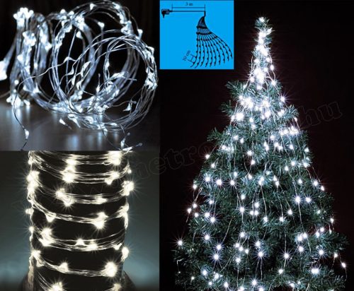 Karácsonyi kültéri LED égősor, 10 ágú csokor Fényfüzér,  ML 250/WH Hideg Fehér