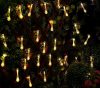 Kültéri napelemes LED fényfüzér, kerti fényfüzér és hangulat világítás,  MLED100EMF Melegfehér Esőcsepp